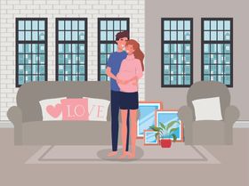 人物夫妻生活插画