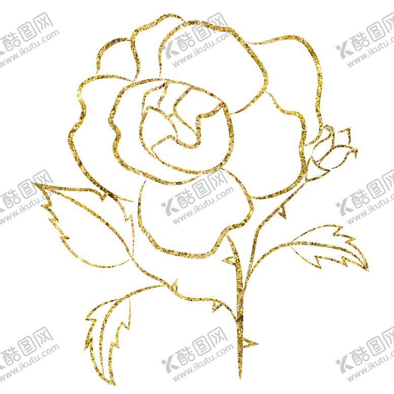 编号：41270110061857546530【酷图网】源文件下载-金色线条花朵图案