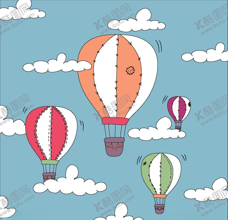 编号：93120410201940119031【酷图网】源文件下载-天空热气球