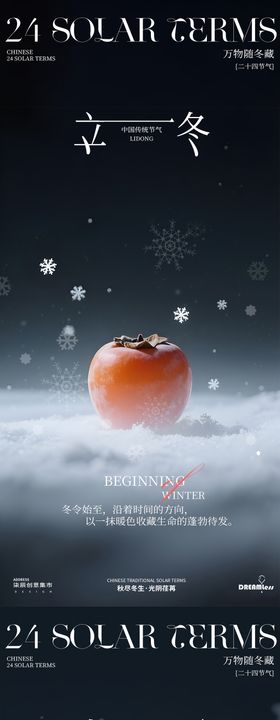 立冬小雪简约风景摄影海报