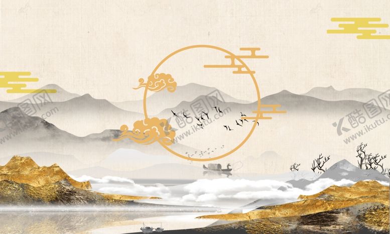 编号：44279010061708465410【酷图网】源文件下载-中式古典祥云插画