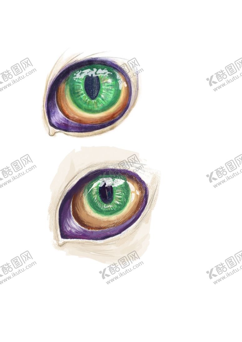 编号：77025309191909127236【酷图网】源文件下载-眼睛手绘彩铅
