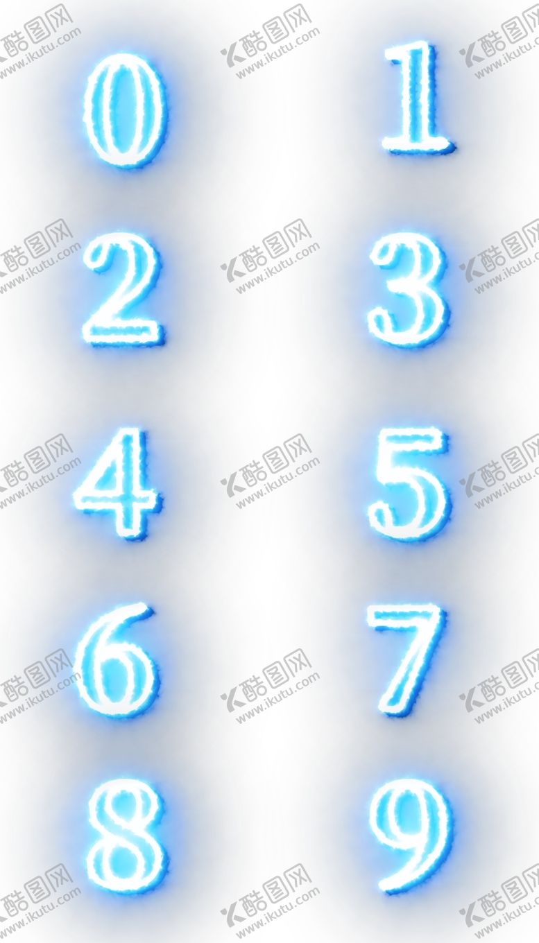 编号：56198109211300517328【酷图网】源文件下载-发光数字