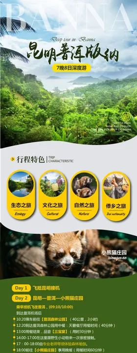 西双版纳云南旅游海报版纳