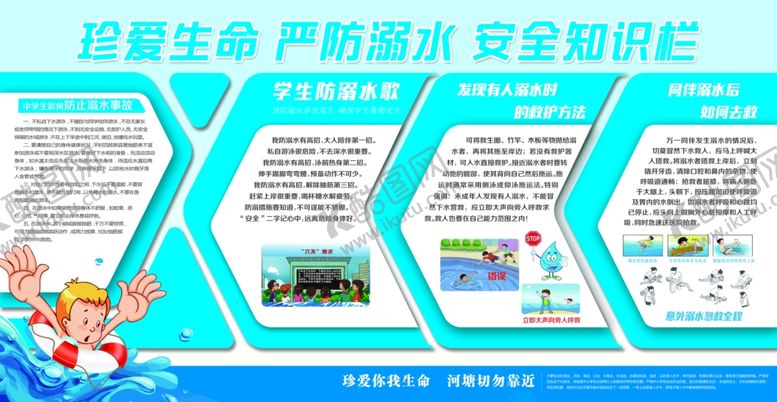 编号：28079510090853579117【酷图网】源文件下载-防溺水板报