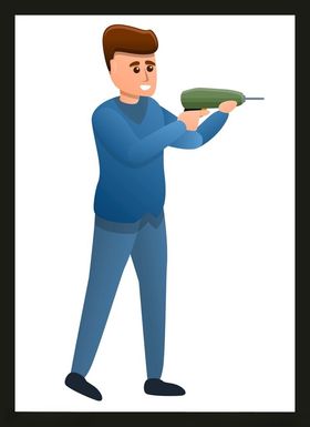 手绘男人男孩卡通卡通动画动画