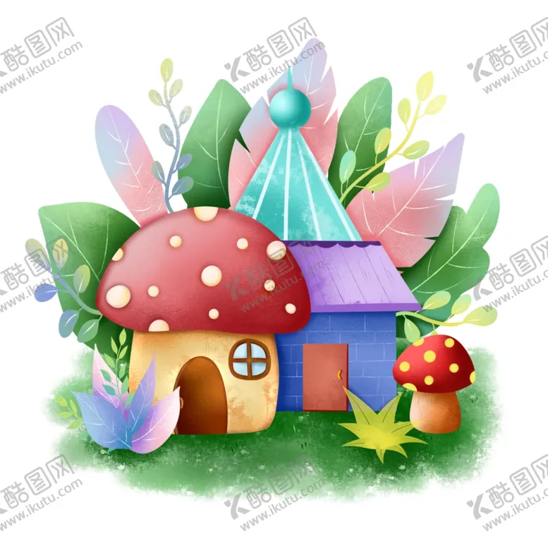 编号：24945104071014189674【酷图网】源文件下载-卡通蘑菇房素材