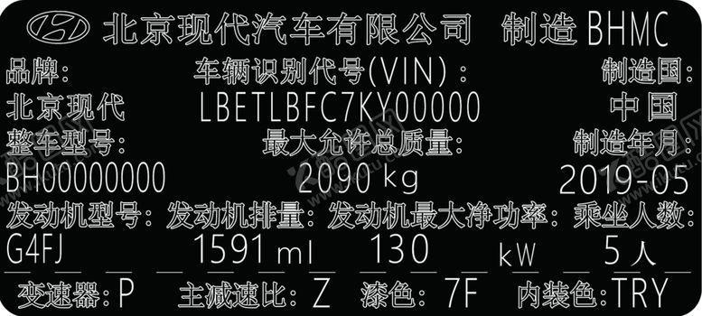 编号：71293009230119032367【酷图网】源文件下载-汽车出厂标识