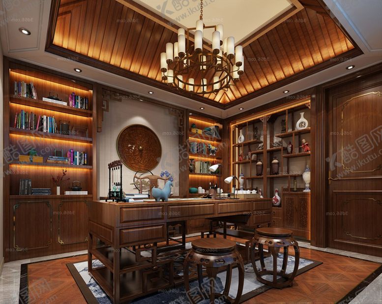 编号：45195909230306085078【酷图网】源文件下载-中式书房