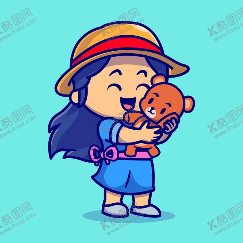 编号：08543609151248118530【酷图网】源文件下载-泰迪熊娃娃矢量女孩毛皮
