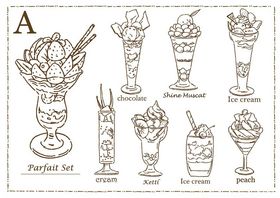 手绘风格冰淇淋插画