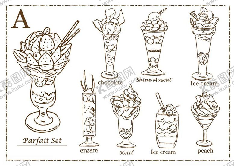 编号：90789511212334158537【酷图网】源文件下载-手绘风格冰淇淋插画