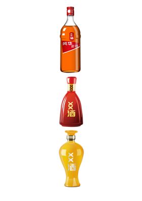 三款白酒瓶元素