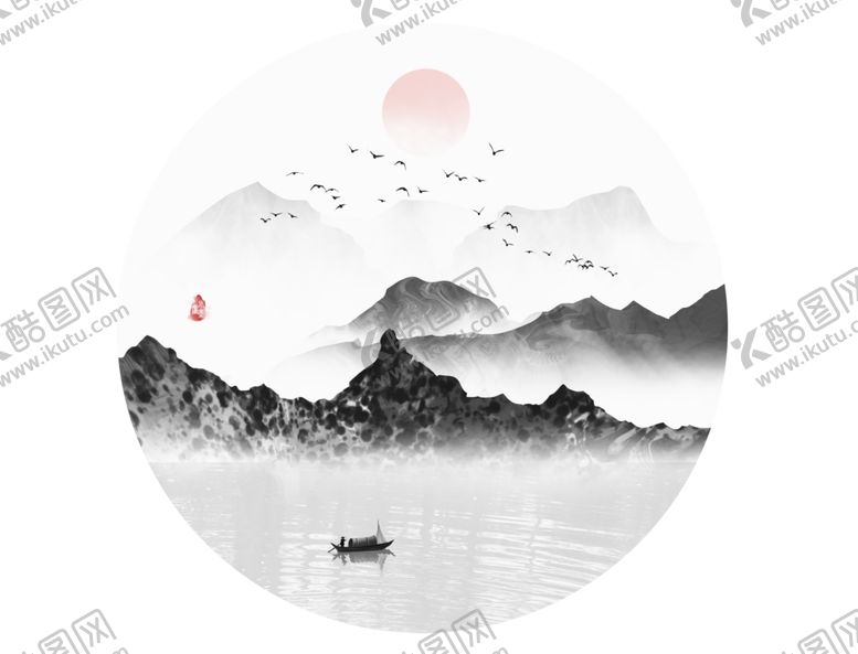 编号：18177106241249499952【酷图网】源文件下载-中国风新中式山水画