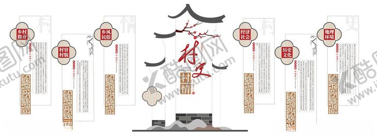 编号：19615806151009582869【酷图网】源文件下载-学校乡村村史文化墙