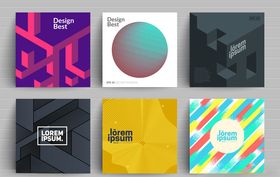 时尚点线面高端背景方形