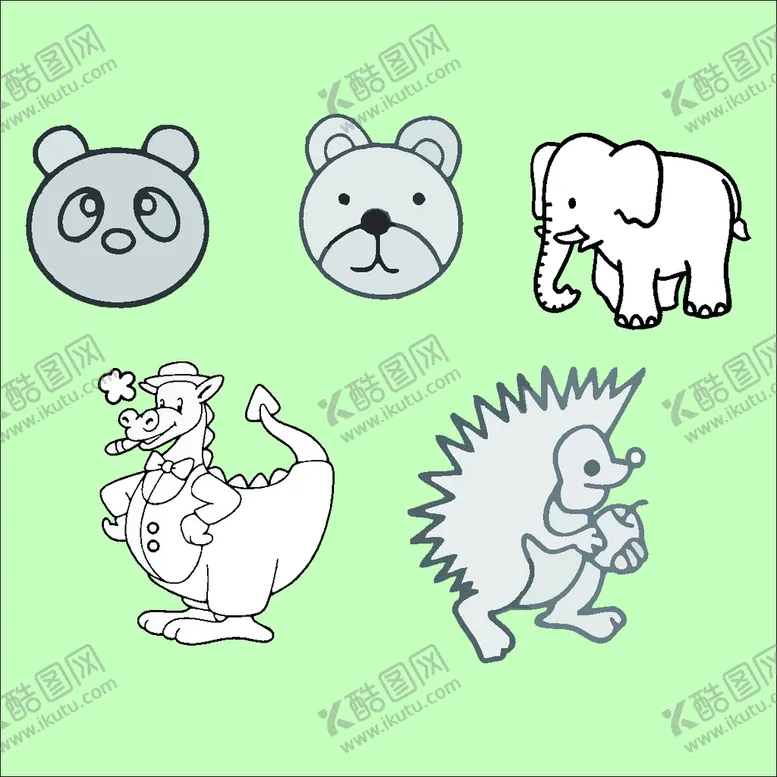 编号：41388501271321139288【酷图网】源文件下载-简笔画动物