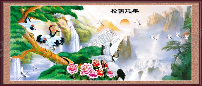 编号：75315709191522105067【酷图网】源文件下载-松鹤延绵