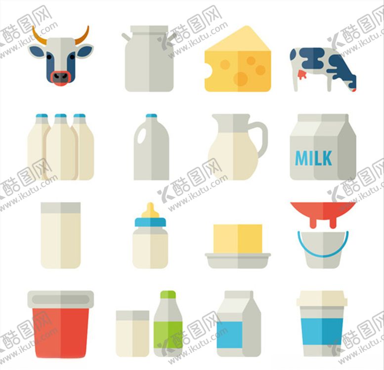编号：99314507091331303017【酷图网】源文件下载-矢量牛奶奶牛素材
