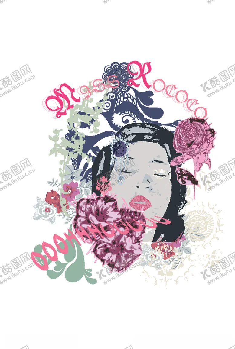 编号：18654410231446189932【酷图网】源文件下载-女装人物印花