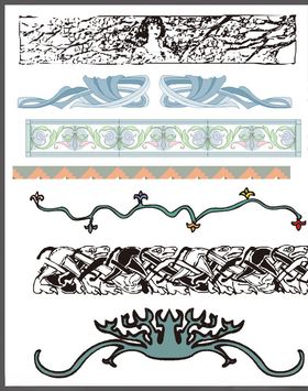 抽象花纹边框角花花边