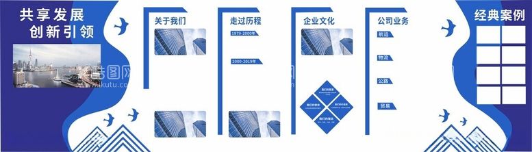 编号：29579612122357036684【酷图网】源文件下载-蓝色商务形象团队风采公司文化墙