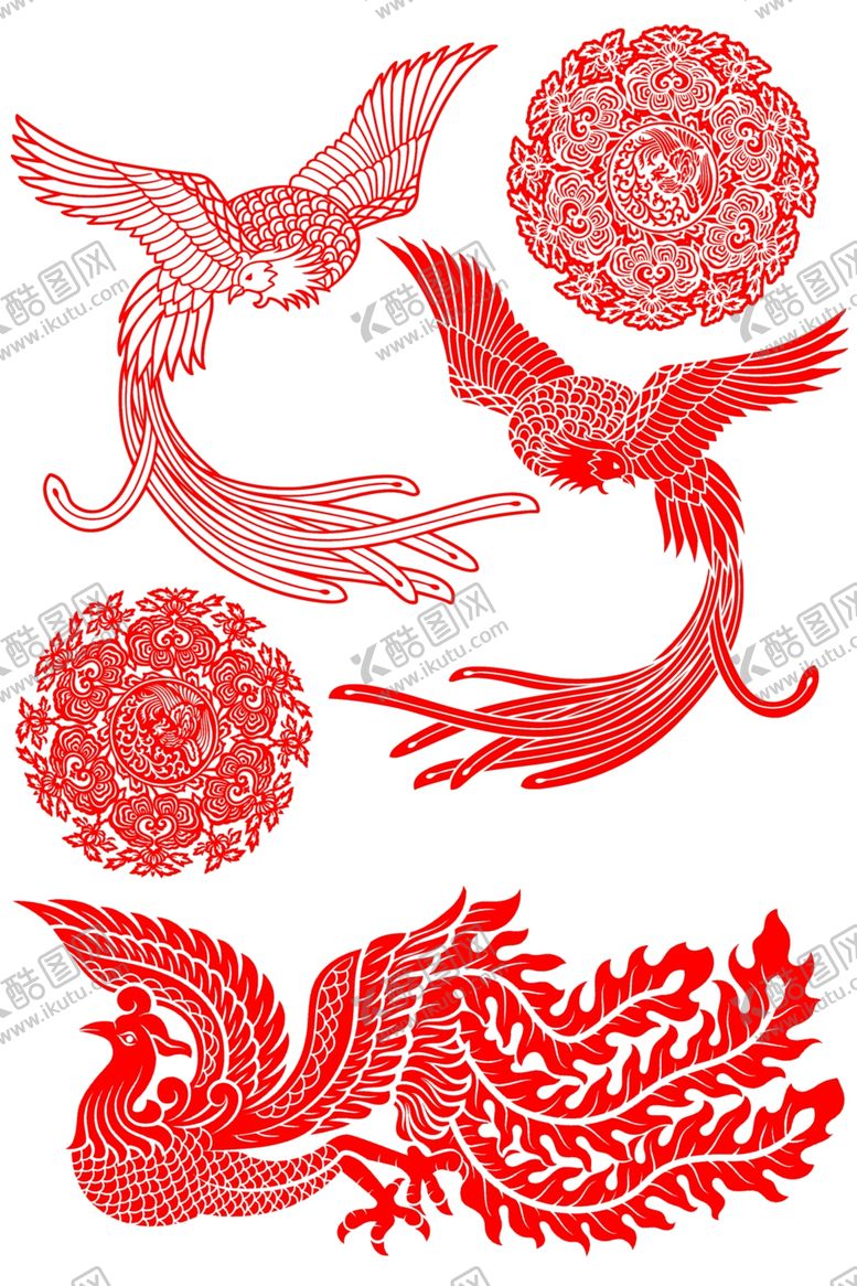 编号：58234107080755314673【酷图网】源文件下载-凤凰剪纸