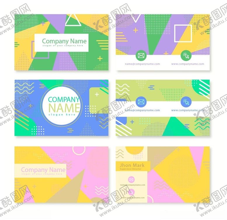 编号：95856810050312057291【酷图网】源文件下载-几何风格名片