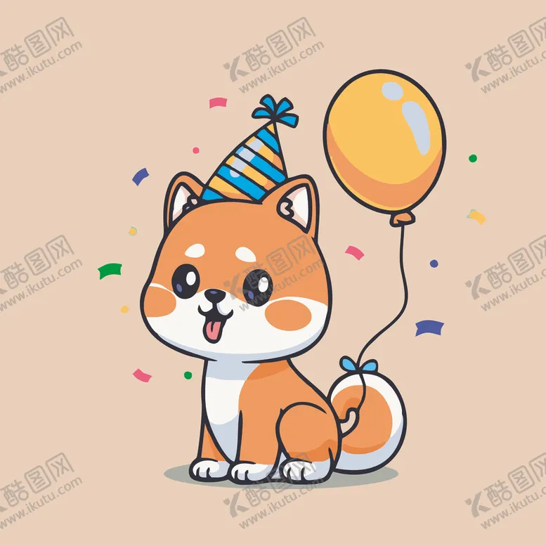 编号：22377402031102329756【酷图网】源文件下载-可爱秋田犬矢量卡通插画