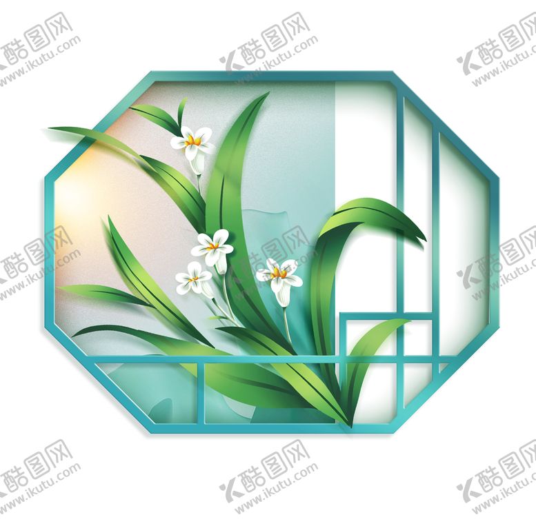 编号：89117510201745483288【酷图网】源文件下载-水仙花春天到来中国风窗户