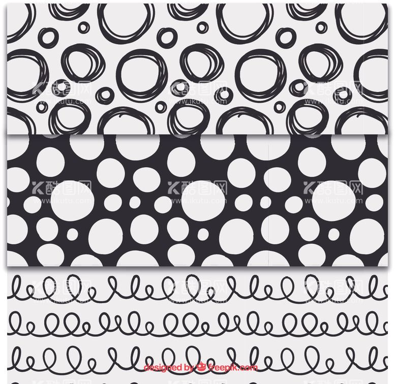 编号：16225303181021123027【酷图网】源文件下载-黑白图案无缝背景