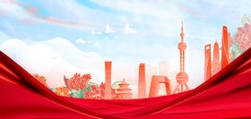 科技背景红色展板大气红色红色素材
