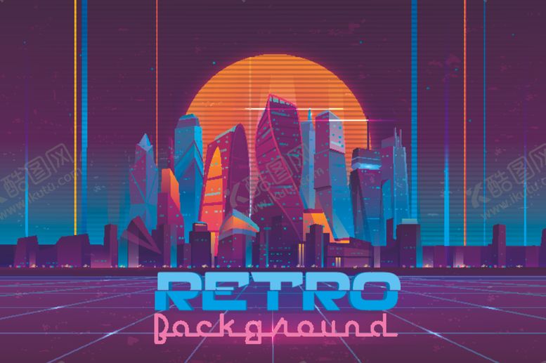 编号：71041407132143056700【酷图网】源文件下载-创意时尚科幻城市夜景插画
