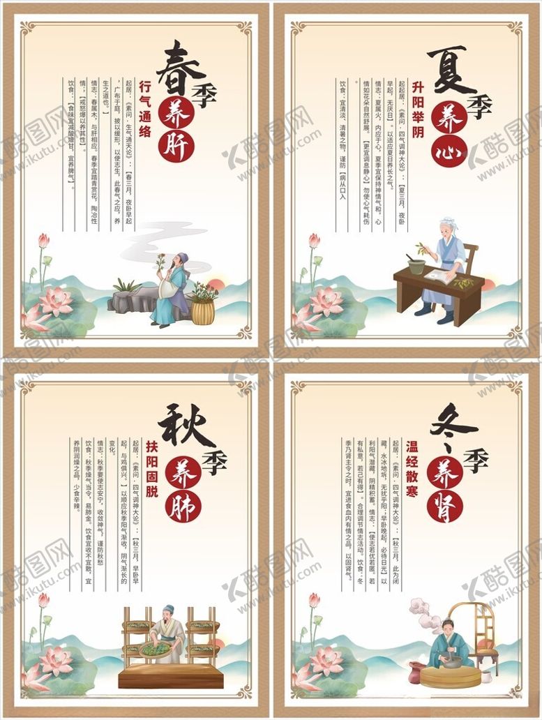 编号：42278811142240003993【酷图网】源文件下载-中医文化宣四季养生图