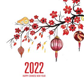 2022 虎年新年矢量手绘卡通