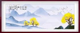 水墨山水背景春天江南二十四节气