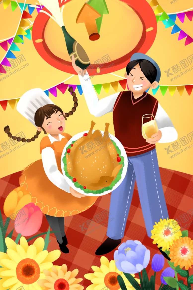 编号：49601407060057585392【酷图网】源文件下载-新年喜庆卡通插画