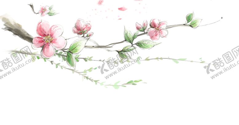 编号：11025802080732206457【酷图网】源文件下载-唯美古风水彩花朵png