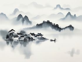 中国风江南水墨背景