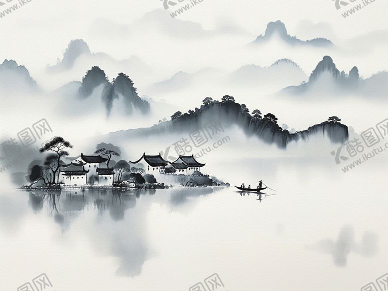 编号：94275302191601463349【酷图网】源文件下载-梦里江南水墨中国风