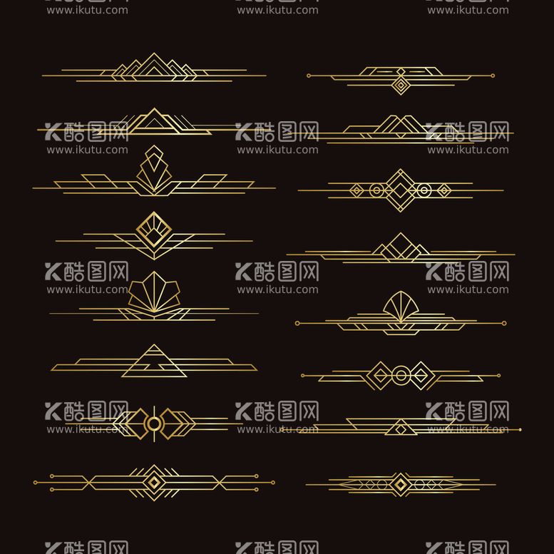 编号：59478009292233131845【酷图网】源文件下载-金色渐变装饰艺术花纹