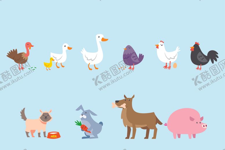 编号：33728405120321049002【酷图网】源文件下载-扁平风动物装饰插画