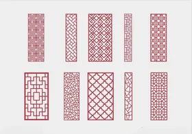 中式镂空雕花隔断