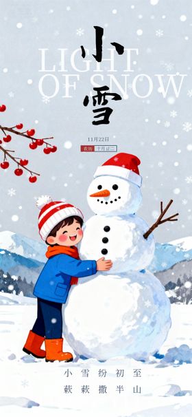 小雪节气国风唯美海报