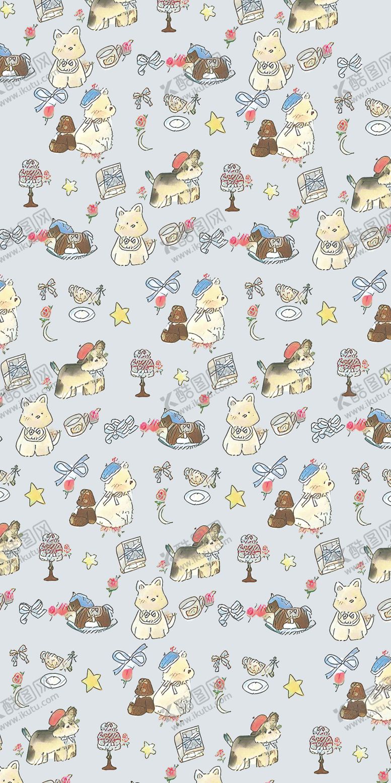 编号：85783601150902324303【酷图网】源文件下载-蓝系小花狗