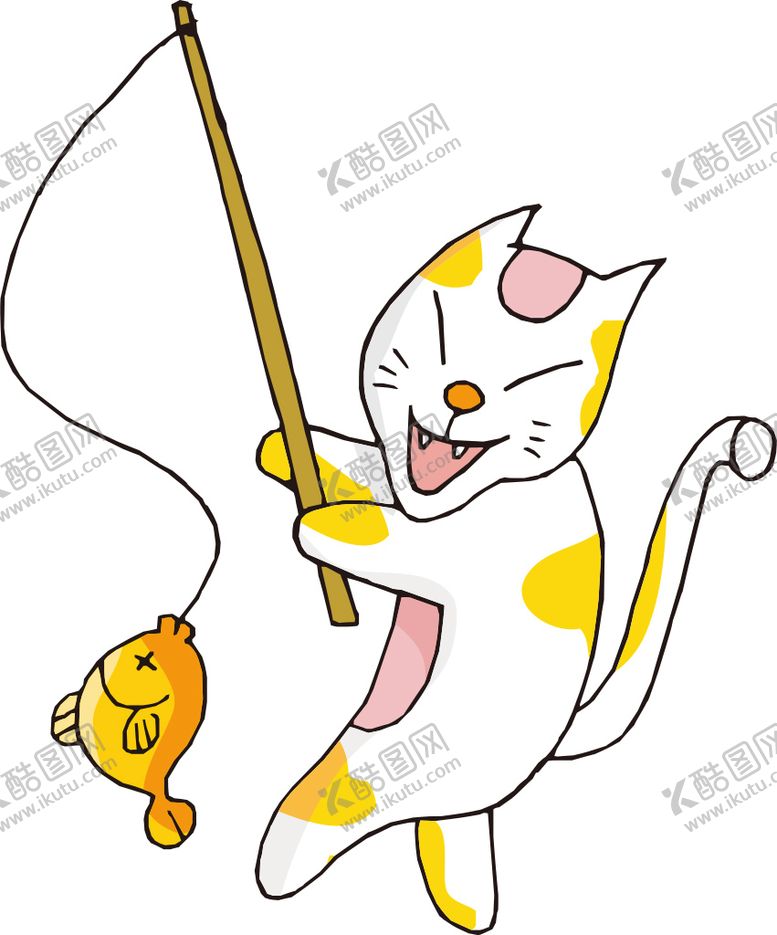 编号：42986109141854252348【酷图网】源文件下载-小猫钓鱼