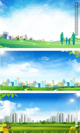 蓝天白云草地