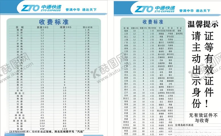 编号：53258806161629229886【酷图网】源文件下载-快递收费标准