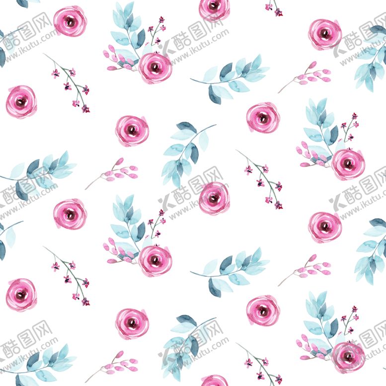 编号：30539409190217079414【酷图网】源文件下载-水彩花朵创意图案