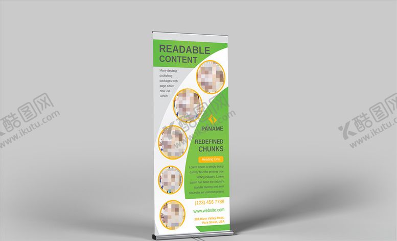 编号：32507309201446444892【酷图网】源文件下载-绿色7形易拉宝